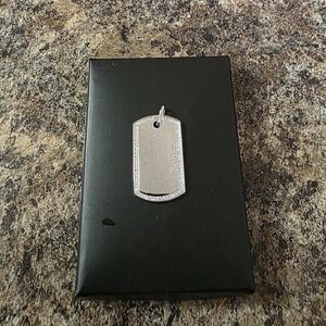 Stylish Silver Dog Tag Pendant